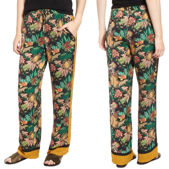 Scotch & Soda Pants - Scotch & Soda Jungle Print Stripe Wide Leg Pants Size XS